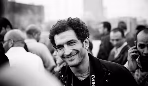 Actor Amr Waked attends the protests. (2011)