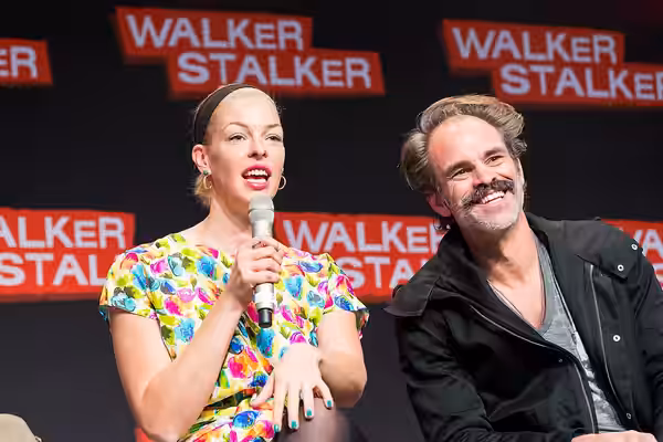 Steven Ogg, Pollyanna McIntosh during Walker Stalker Con at Maimarkthalle, Mannheim, Baden-Württemberg, Germany on 2018-03-17, Photo: Sven Mandel