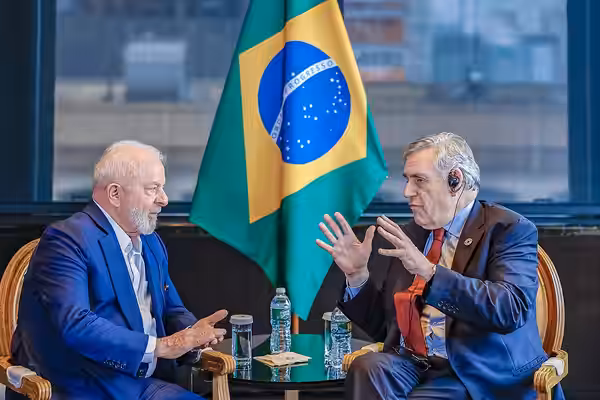 18.09.2023 - Presidente da República, Luiz Inácio Lula da Silva, durante encontro com o ex-Primeiro-Ministro do Reino Unido Gordon Brown. Nova York - NY, EUA. F