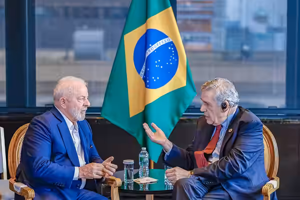 18.09.2023 - Presidente da República, Luiz Inácio Lula da Silva, durante encontro com o ex-Primeiro-Ministro do Reino Unido Gordon Brown. Nova York - NY, EUA. F