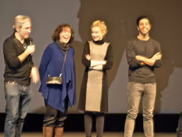 Paul Weitz, Lily Tomlin, Julia Garner and Mo Aboul-Zelof "Grandma," Sundance 2015