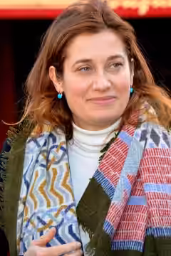 Emmanuelle Devos au déjeuner des nommés des César du cinéma (2018)