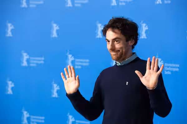 Elio Germano presenting the movie "Favolacce" ("Bad Tales" at the Berlinale 2020