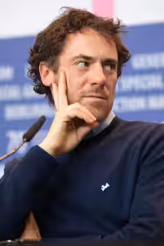 Elio Germano presenting the movie "Favolacce" ("Bad Tales" at the Berlinale 2020
