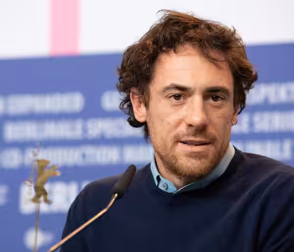Elio Germano presenting the movie "Favolacce" ("Bad Tales" at the Berlinale 2020