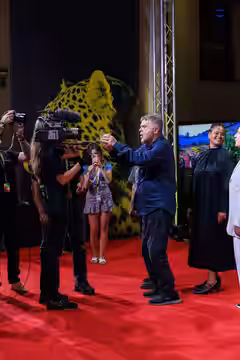 Pippo Delbono attends the 'The Dead of Winter' red carpet during the 78th Locarno Film Festival on August 08, 2025 in Locarno, Switzerland.