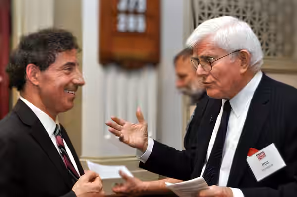 Senator Jamie Raskin and TV host Phil Donahue. (2015)
