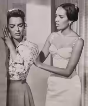 Julie London (left) & Anna Kashfi in Night of the Quarter Moon - publicity still (crooped) (1959)