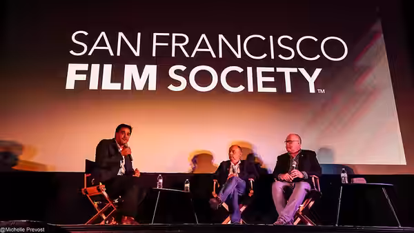 Mark Burton and Richard Starzak, writers and directors of Shaun the Sheep Movie, promoting the film at the San Francisco Film Society (2015)