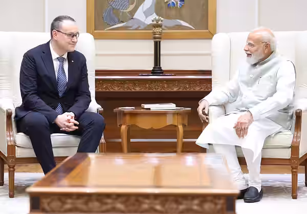 Prime Minister Narendra Modi with Petr Novotny in March, 2026