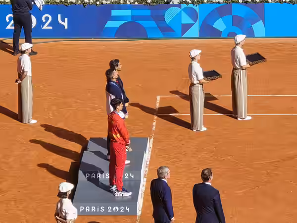 2024 Summer Olympics men's singles tennis tournament's podium, 2024-08-04