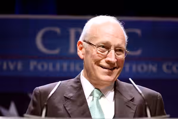 Former Vice President of the United States Dick Cheney, presenting former United States Secretary of Defense Donald Rumsfeld, at CPAC 2011 in Washington, D.C, t