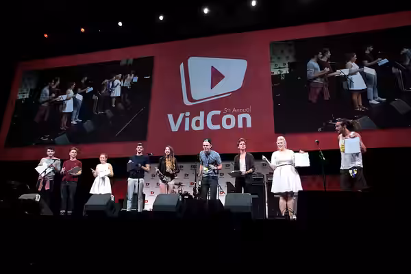 Alfie Deyes, Marcus Butler, Tanya Burr, Jim Chapman, Zoe Sugg, Zoella, Caspar Lee, Joe Sugg, Louise Watson, SprinkleofGlitter, and Louis Cole speaking at the 20 (2014)