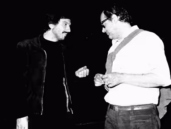 Italian actor Gigi Proietti and director Ugo Gregoretti (1974)