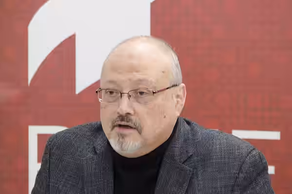 Saudi journalist, Global Opinions columnist for the Washington Post, and former editor-in-chief of Al-Arab News Channel Jamal Khashoggi offers remarks during PO (2018)