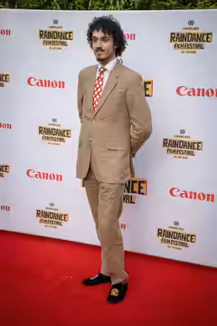 Filippo Scotti, actor, at a Cannes Film Festival party red carpet in Cannes, France in May 2025.
