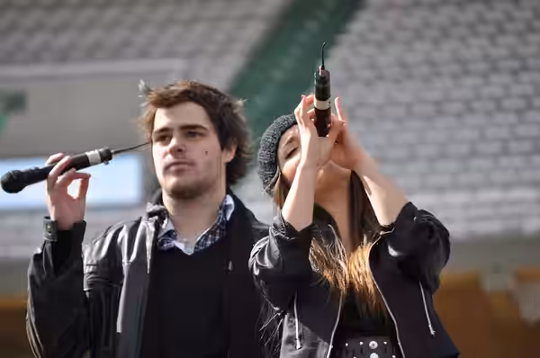 Juan Pedro Lanzani and Mariana Espósito from Teen Angels at a concert in Cordoba, Argentina. (2011)