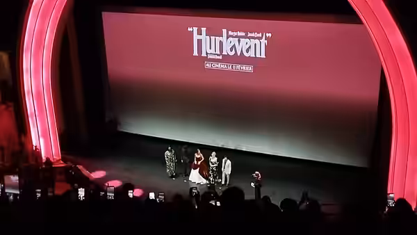 Avant-première d'"Hurlevent" au Grand Rex, en présence d'Emerald Fennell, Josey McNamara, Margot Robbie, Jacob Elordi et Shazad Latif, le 2 février 2026.