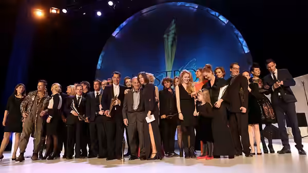 Preisträger und Nominierte des Nestroy-Theaterpreises 2013 in der Halle F der Wiener Stadthalle (Wien, Österreich).