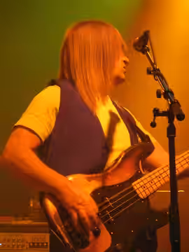 Trevor Bolder playing with Uriah Heep in Tavastia, Finland on 2 November 2008.