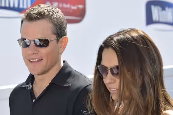 Matt Damon and his wife Luciana Bozán Barroso at the 2009 Venice Film Festival