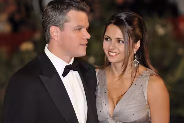 Matt Damon and his wife Luciana Bozán Barroso at the 2009 Venice Film Festival