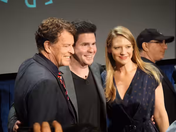 FRINGE On Stage @ the Paley Center - John Noble and Anna Torv pose with moderator Ralph Garman (2011)