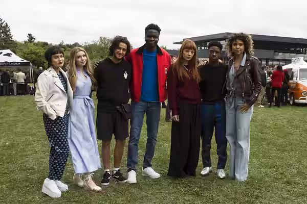 The 2018 TIFF Rising Stars, including CBC Actors Conservatory alumna Devery Jacobs (far left). Photo: Danilo Ursini.