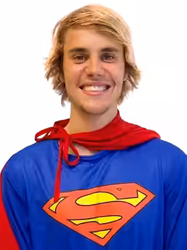 Justin Bieber portraying 'Canadian Superman' in an online comedy sketch. (2018)