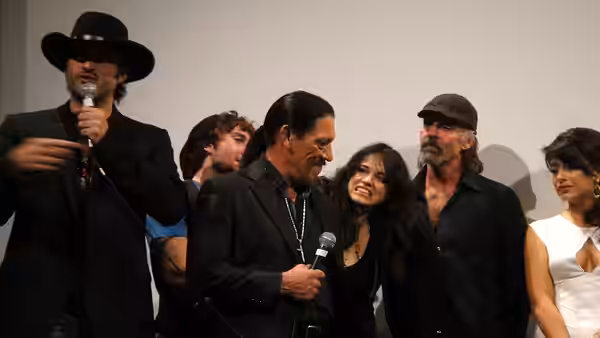 Robert Rodriguez, Daryl Sabara, Danny Trejo, Michelle Rodriguez, Jeff Fahey, and Mayra Leal (2010)