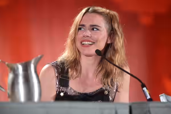 Billie Piper speaking at the 2016 Phoenix Comicon at the Phoenix Convention Center in Phoenix, Arizona. Please attribute to Gage Skidmore if used elsewhere.