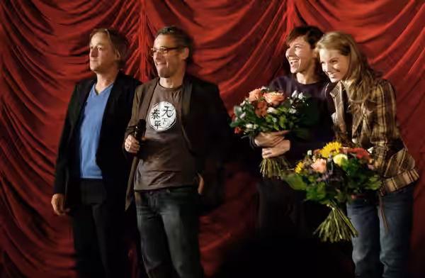 Yvonne Catterfeld, Meret Becker, Dani Levy and Markus Hering at the Austrian premiere of the movie Das Leben ist zu lang (Life is to long) at the Gartenbaukino  (2010)