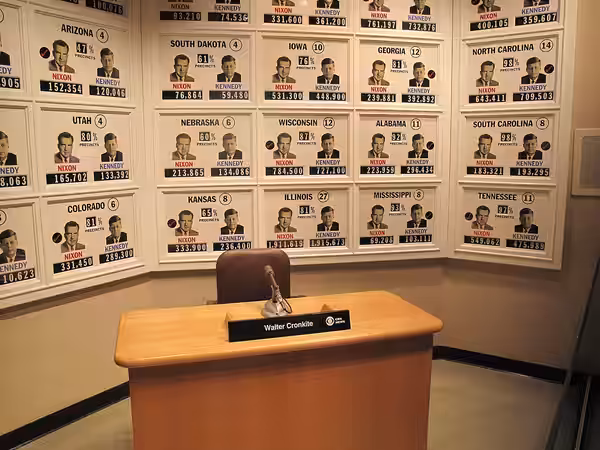 replica of the studio in which Walter Cronkcite read out the election news (2011)