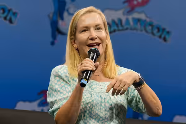 Angela Kinsey, actor, at GalaxyCon Raleigh in Raleigh NC July, 25, 2026