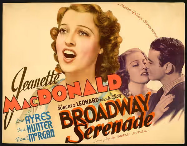 Poster for the American musical Broadway Serenade (1939).