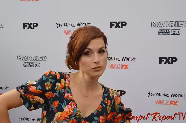 Actress Aya Cash at FX Networks new series premieres of You're the Worst and Married at Paramount Studios on July 14, 2014