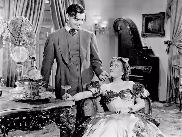 Clark Gable and Ona Munson in Gone with the Wind (1939).