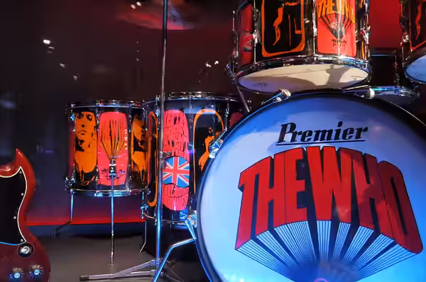 Keith Moon's Drum Kit Keith Moon's Premier Drum-set "Pictures of Lily" (1966-1967), custom artwork features nude photos of Lily Langtry, the subject of the Who' (2019)
