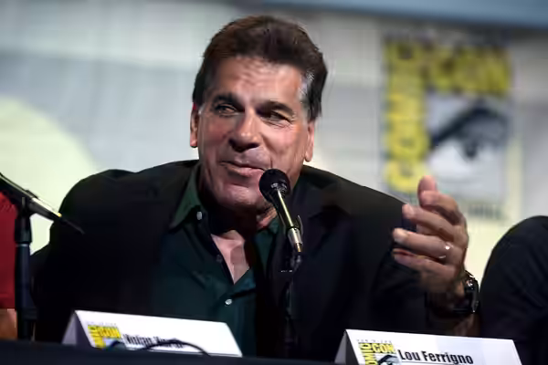 Lou Ferrigno speaking at the 2016 San Diego Comic Con International, for "Con Man", at the San Diego Convention Center in San Diego, California. Please attribut