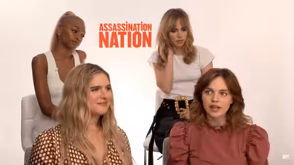 Assassination Nation stars Abra, Suki Waterhouse, Hari Nef and Odessa Young play a REVEALING game of Never Have I Ever, and reveal their funniest moments behind (2018)