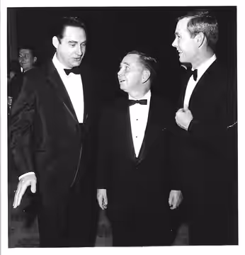 Carl Albert speaking with Sid Caesar and Johnny Carson.