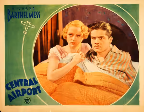 Lobby card for the American pre-Code drama film Central Airport (1933).