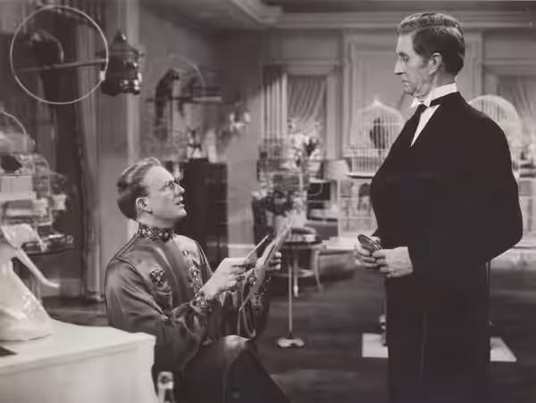 Press photo of Pinky Tomlin and Russell Simpson in the 1935 film "Paddy O'Day"