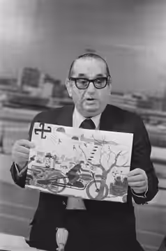 Collectie / Archief : Fotocollectie Anefo Reportage / Serie : [ onbekend ] Beschrijving : Producer "Een brug te ver" Joseph E. Levine geeft persconferentie op S (1976)