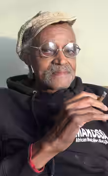 Melvin Van Peebles at a photoshoot in his home/office. (2015)