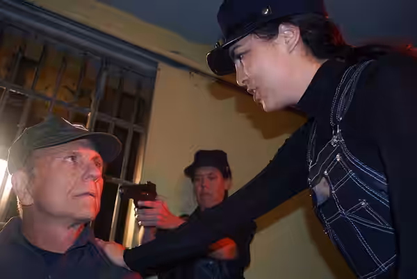 Orestes Matacena and Actress/Director Jackie Di Crystal on the set of the film "Viva Castrama" (2009)
