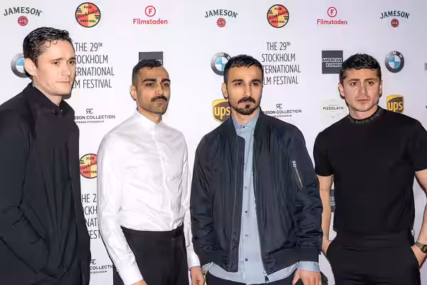Hannes Fohlin, Alexander Abdallah, Peshang Rad and Alexej Manvelov at the red carpet before the award ceremony at the Stockholm International Film Festival on N (2018)