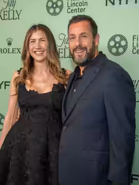 Jackie Sandler and Adam Sandler at the 63rd annual New York Film Festival at Lincoln Center in 2025 for the film Jay Kelly