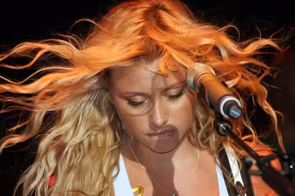Paparazzo Presents a photo of Alyson Renae Michalka of the singing duo Aly &amp; AJ in concert on June 21, 2008 in Valdosta, Georgia.