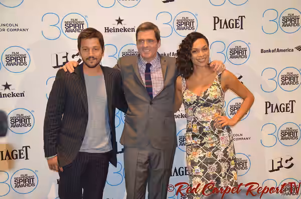 Diego Luna, Josh Welsh &amp; Rosario Dawson at the 2015 Film Independent Spirit Awards Nominations Press Conference (2014)